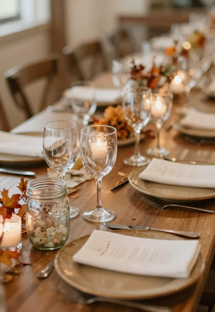 15 Autumn Wedding Table Decorations Without Messy Dried Leaves - 8. Eco-Friendly Glassware 1