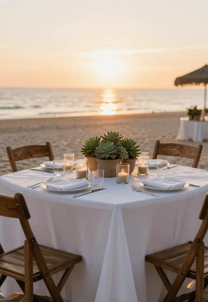 15 Beach Wedding Table Settings That Stay Put in the Wind - 2. Sturdy Centerpieces that Wow 1