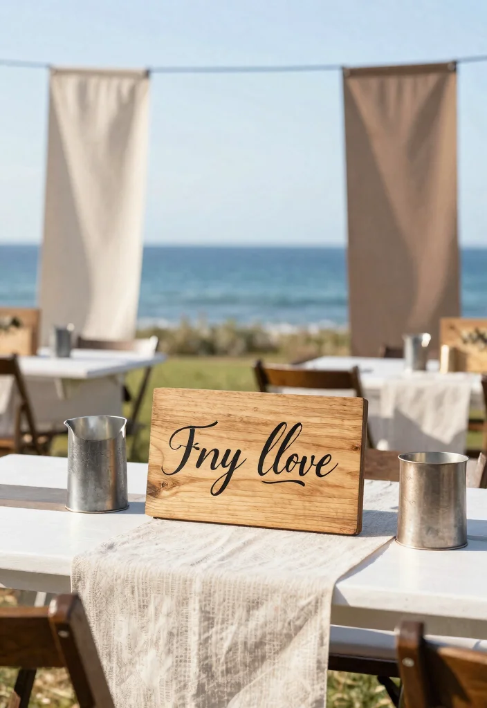 15 Beach Wedding Table Settings That Stay Put in the Wind - 5. Reusable and Durable Decor 1