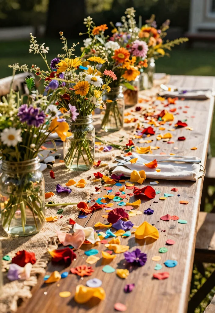 15 Country Wedding Table Decorations That Won't Blow Away Outside - 6. Biodegradable Confetti 1