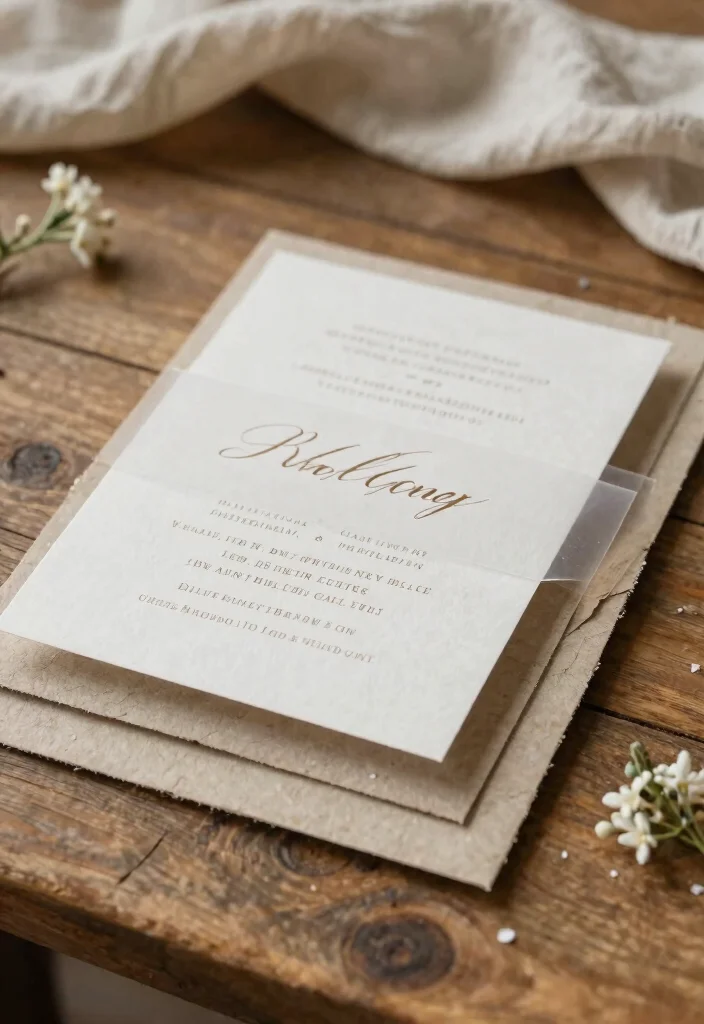 15 Earthy Wedding Invitations That Don't Look Too Casual - 13. Multi-Layered Invites 1