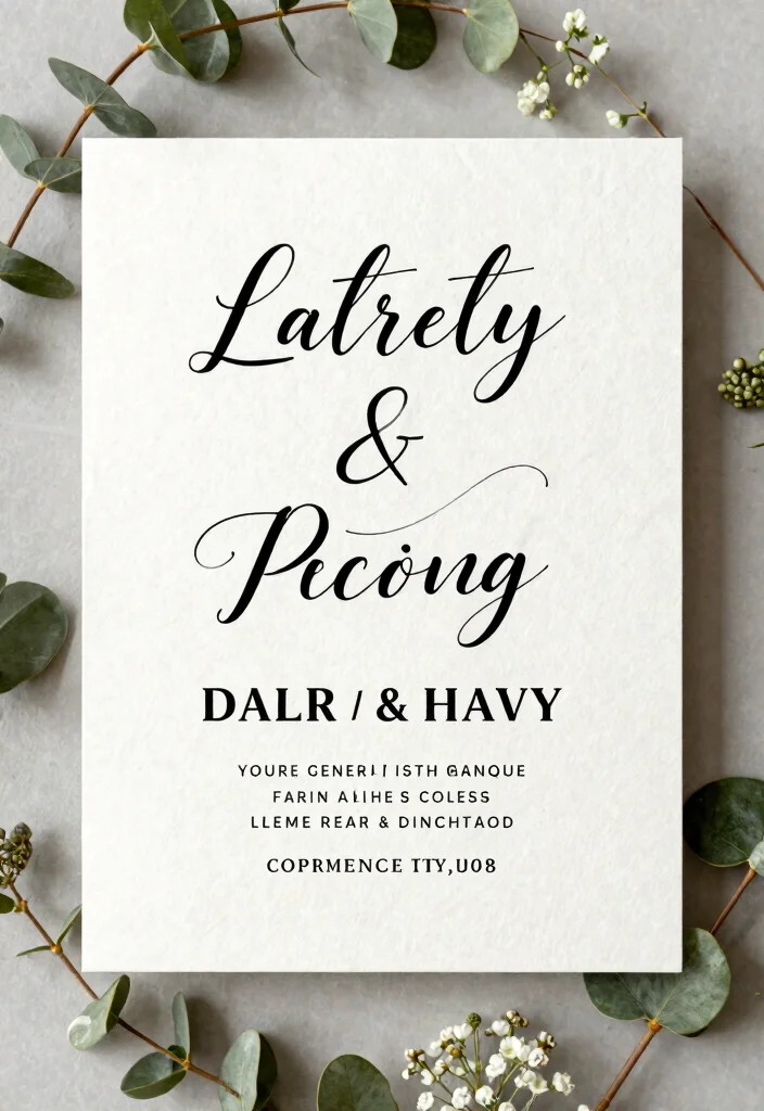15 Romantic Wedding Invitations With Readable Script Fonts - 14. Sweet Typography Combinations 1