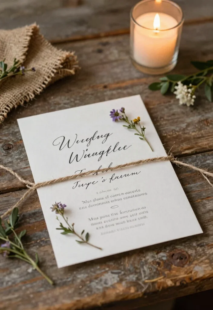 15 Romantic Wedding Invitations With Readable Script Fonts - 3. Rustic Charm 1