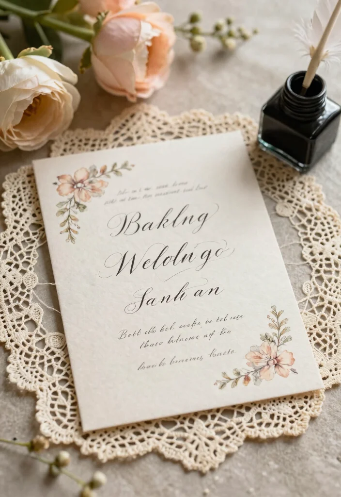 15 Romantic Wedding Invitations With Readable Script Fonts - 4. Vintage Romance 1