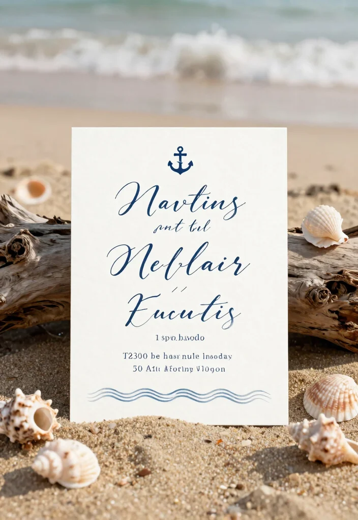 15 Romantic Wedding Invitations With Readable Script Fonts - 7. Nautical Inspiration 1