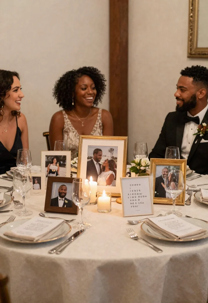 15 Round Wedding Table Decorations That Fill the Space - 14. Personal Touches 1