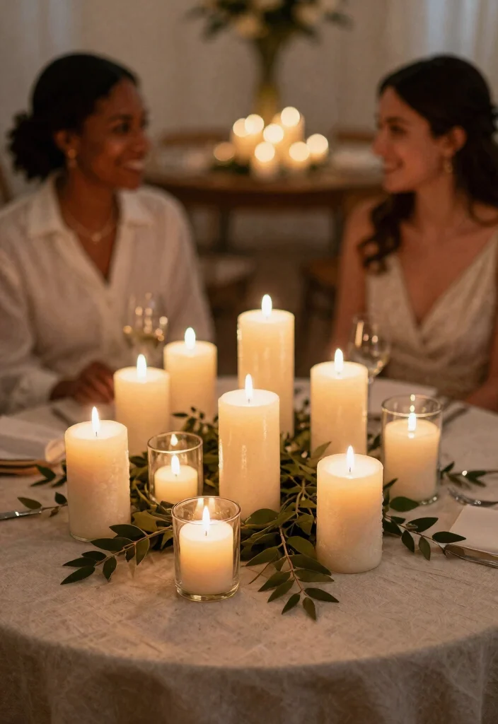 15 Round Wedding Table Decorations That Fill the Space - 3. Eco-Friendly Candles 1