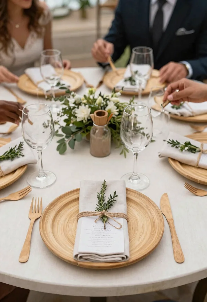 15 Round Wedding Table Decorations That Fill the Space - 6. Creative Place Settings 1