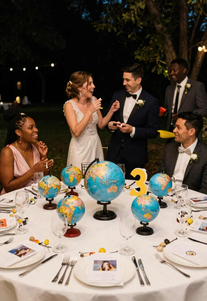 15 Round Wedding Table Decorations That Fill the Space - 9. Themed Decor Elements 1