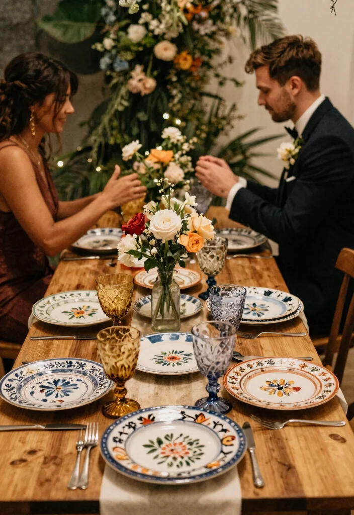 15 Small Wedding Table Ideas That Photograph Full Not Sparse - 10. Artistic Place Settings 1