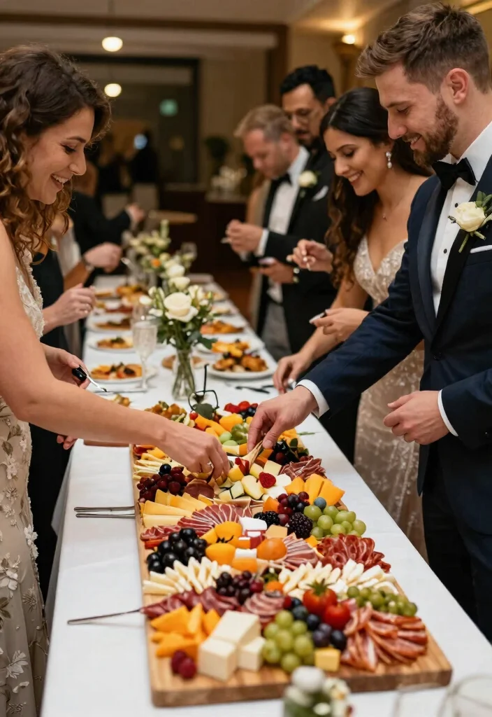 15 Small Wedding Table Ideas That Photograph Full Not Sparse - 12. Interactive Food Displays 1