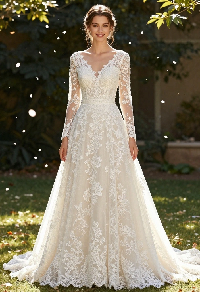 15 Wedding Dresses for Petite Women That Don't Need Tailoring - 12. Romantic Lace 1