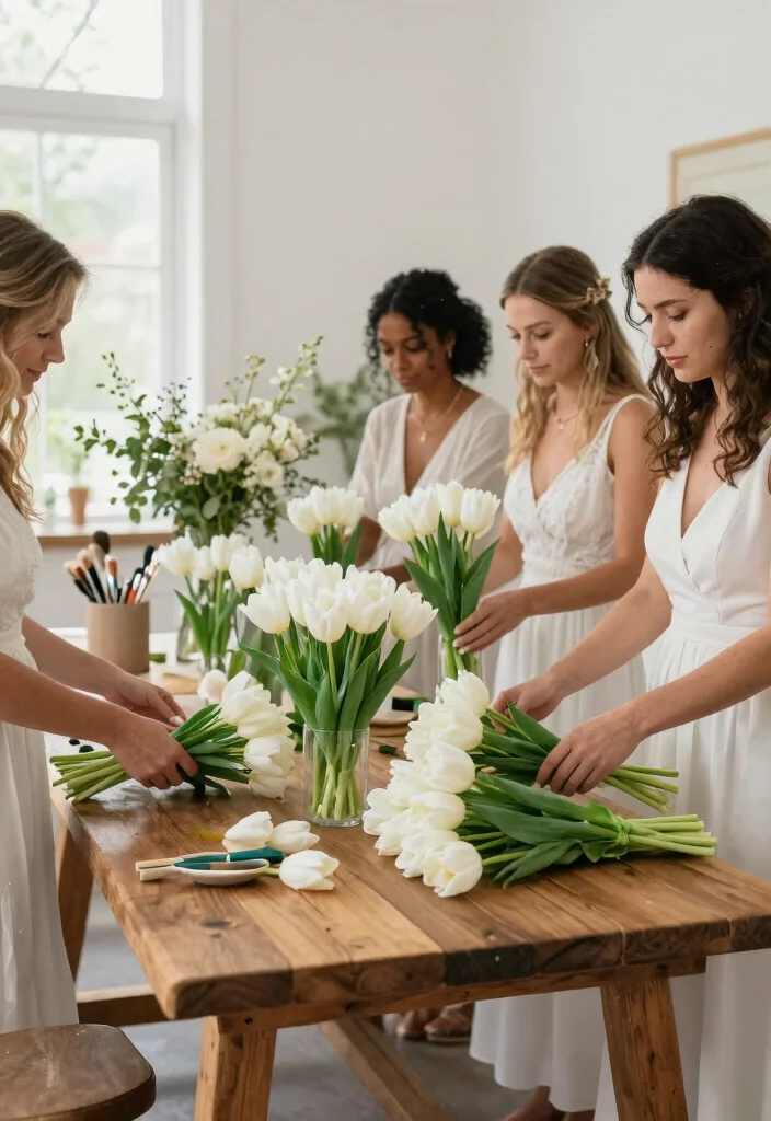 15 White Wedding Flowers That Stay Fresh Without a Florist - 10. Striking White Tulips 1