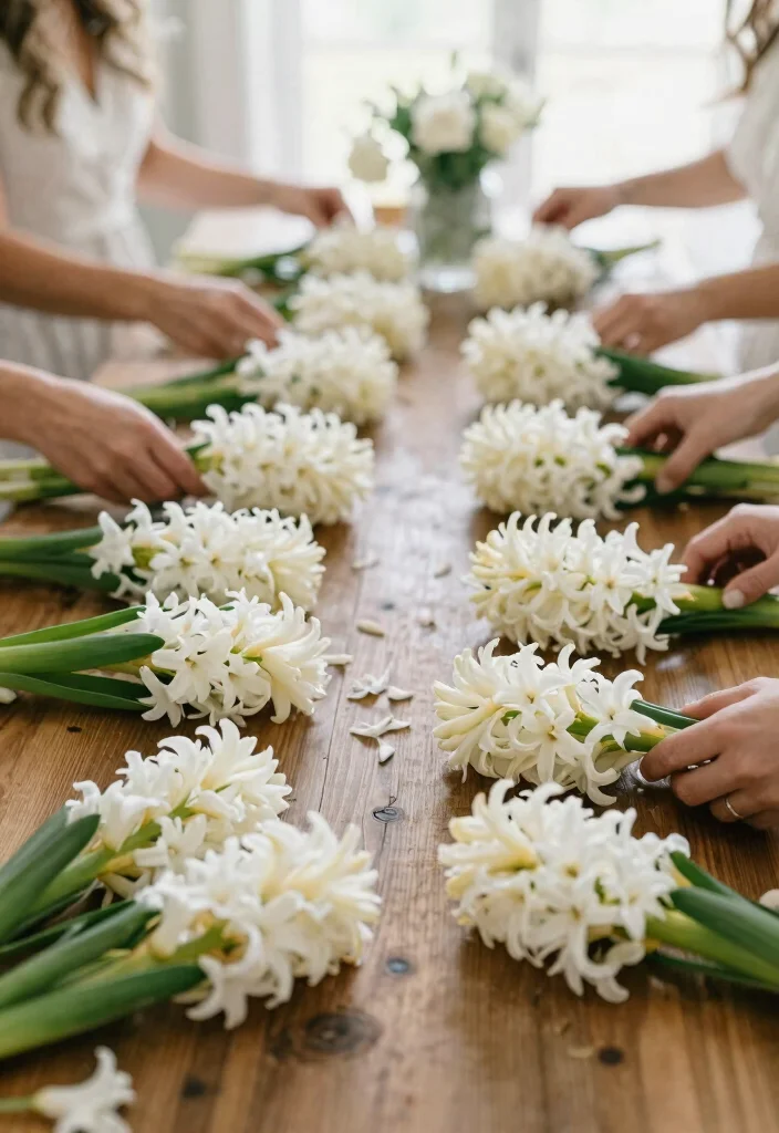 15 White Wedding Flowers That Stay Fresh Without a Florist - 14. White Hyacinths for a Sweet Aroma 1