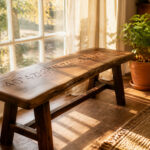 Dining room with a new dining set and elegant table setting.