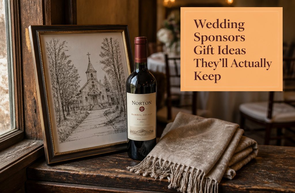 Assorted wedding sponsor gifts arranged together